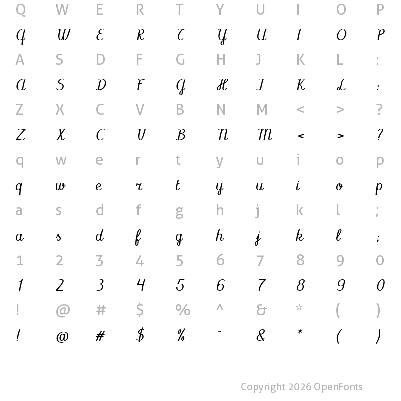Character Map of Libellule Expanded