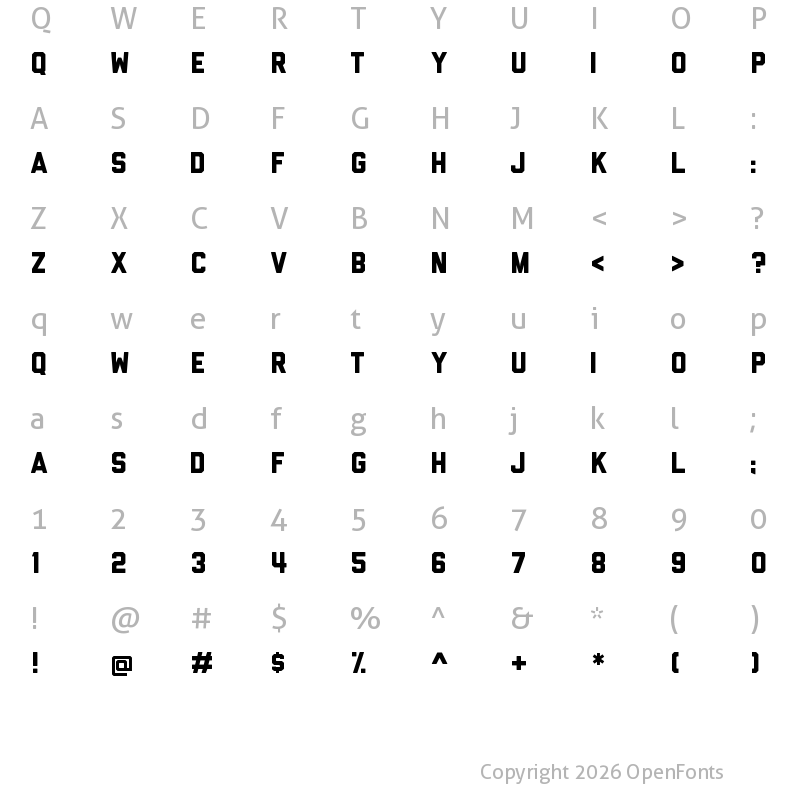 Character Map of Liberator Regular