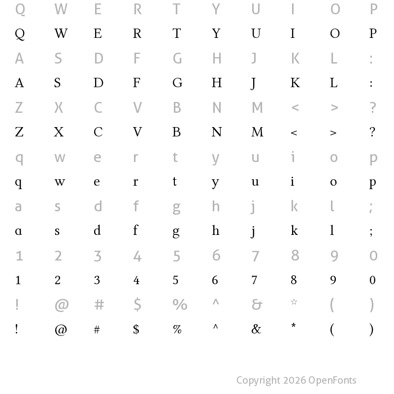 Character Map of Libertinage a