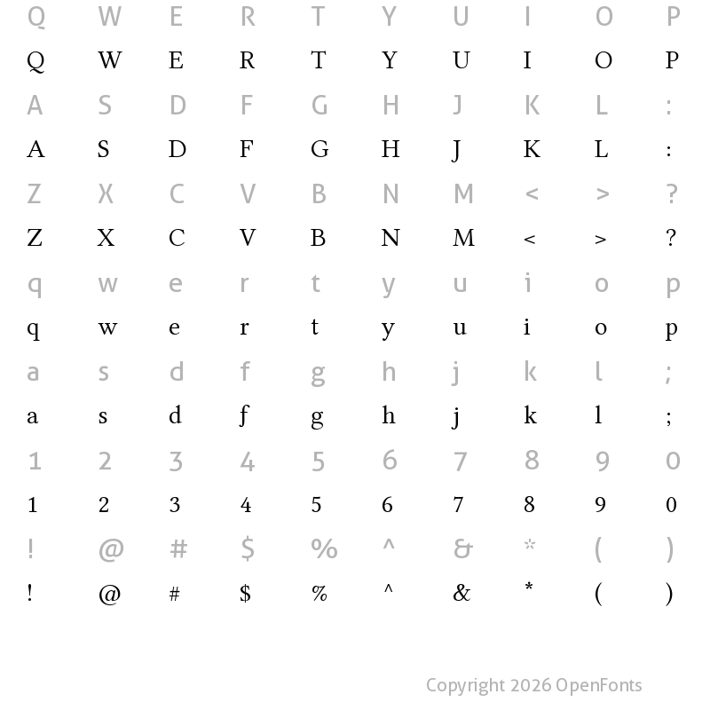 Character Map of Libertinage f