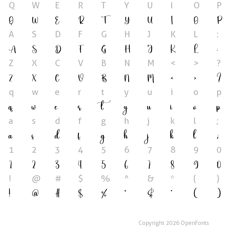 Character Map of Library Regular