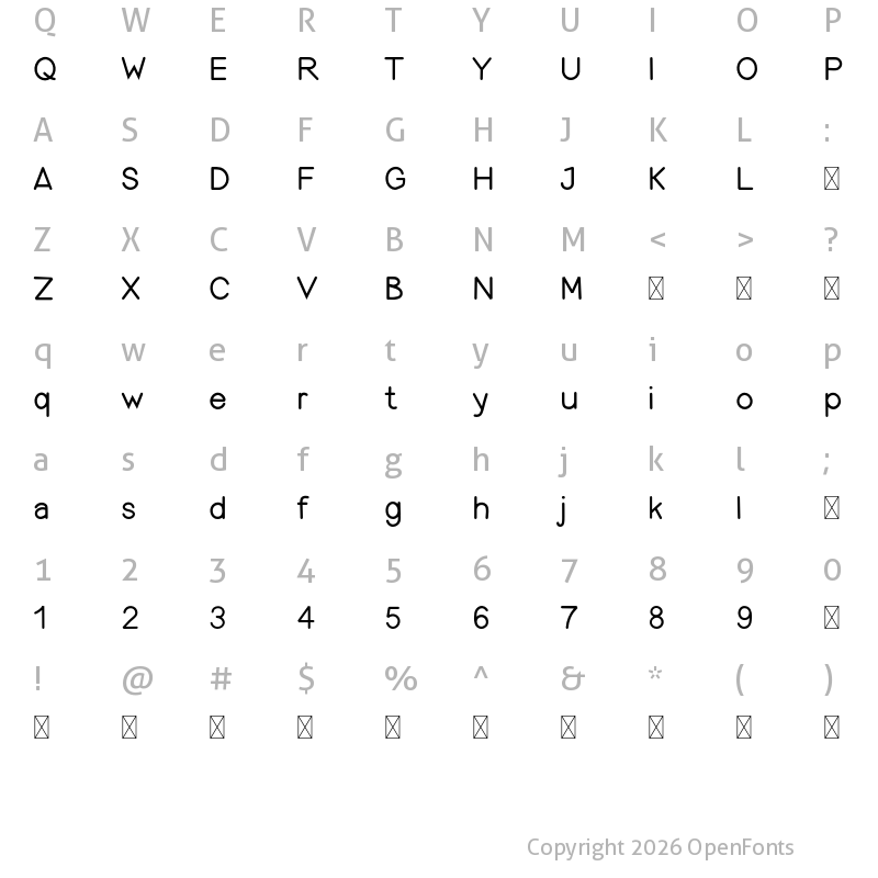 Character Map of LIBURANCO Regular