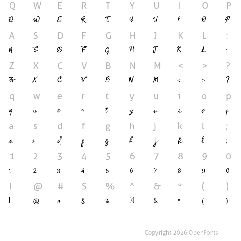 Character Map of Light Paprica Regular