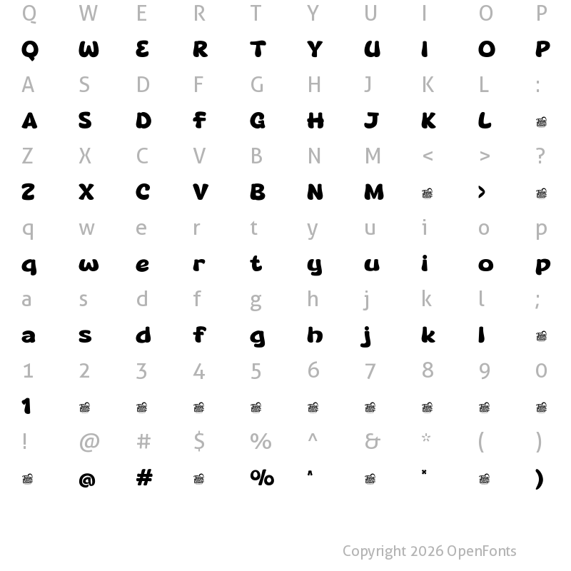 Character Map of LIKEFU Trial Regular