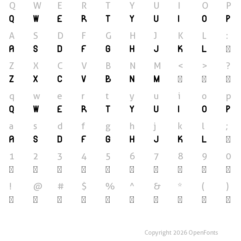 Character Map of Likeguard Demo Bold