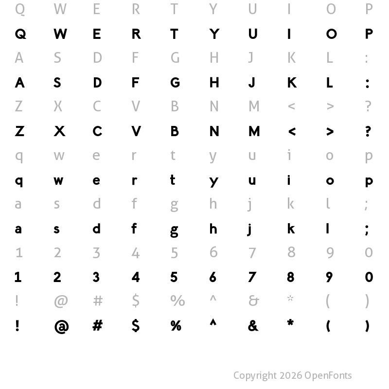 Character Map of LilGrotesk Bold