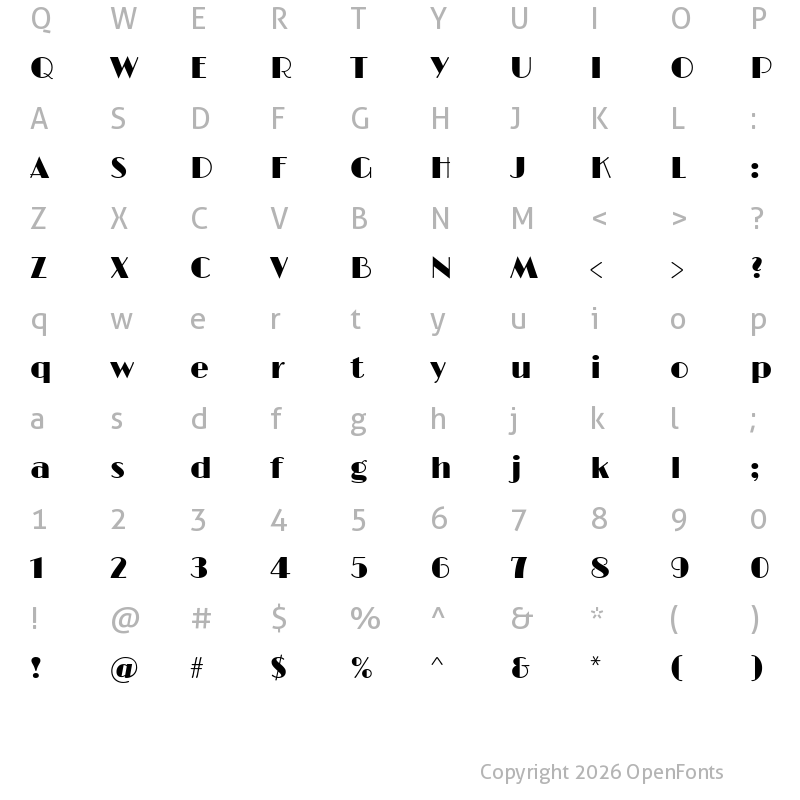 Character Map of Limelight Regular