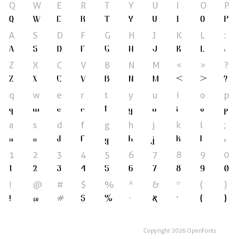 Character Map of Limerick Regular