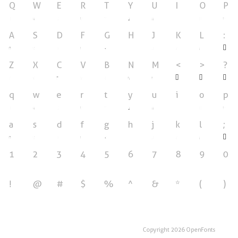 Character Map of Limoline Thin