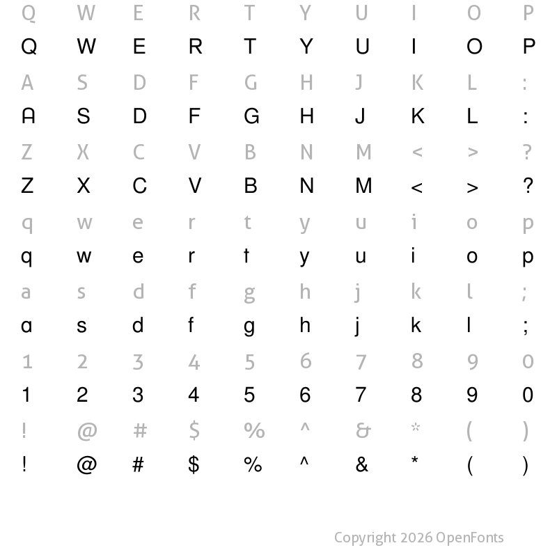 Character Map of Limousine Medium