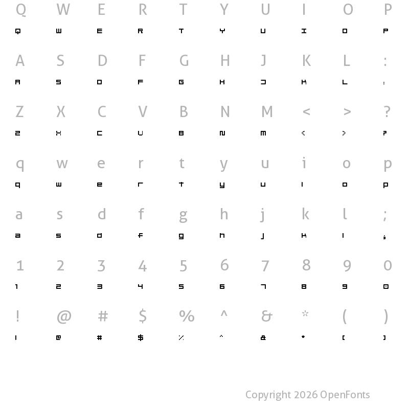 Character Map of Linesquare Rounded Extended Regular
