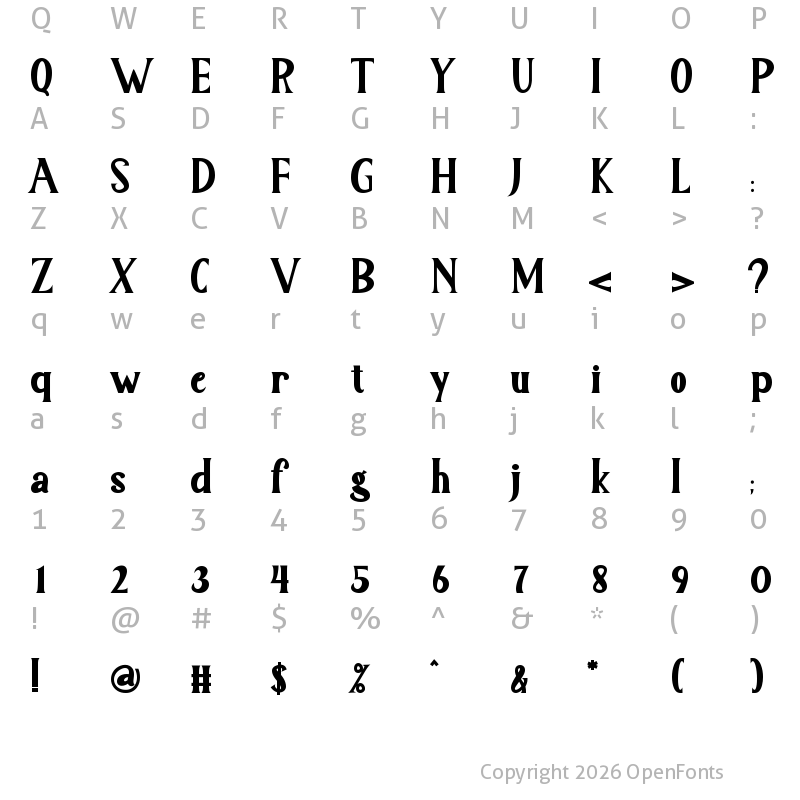 Character Map of Linford Regular