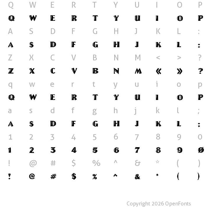 Character Map of Linolschrift Regular