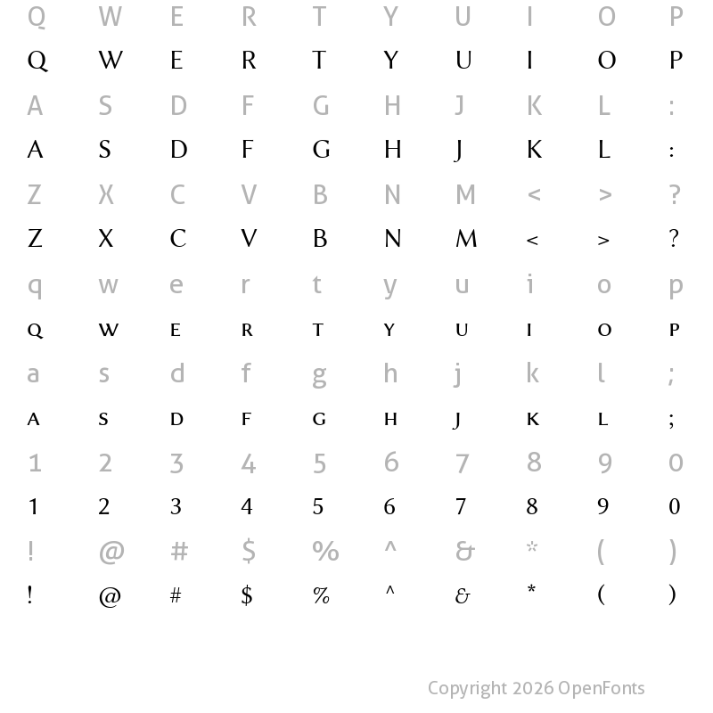 Character Map of Linux Biolinum Capitals Small Caps