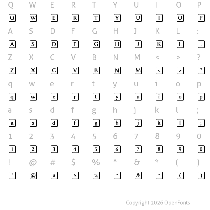 Character Map of Linux Biolinum Keyboard Regular