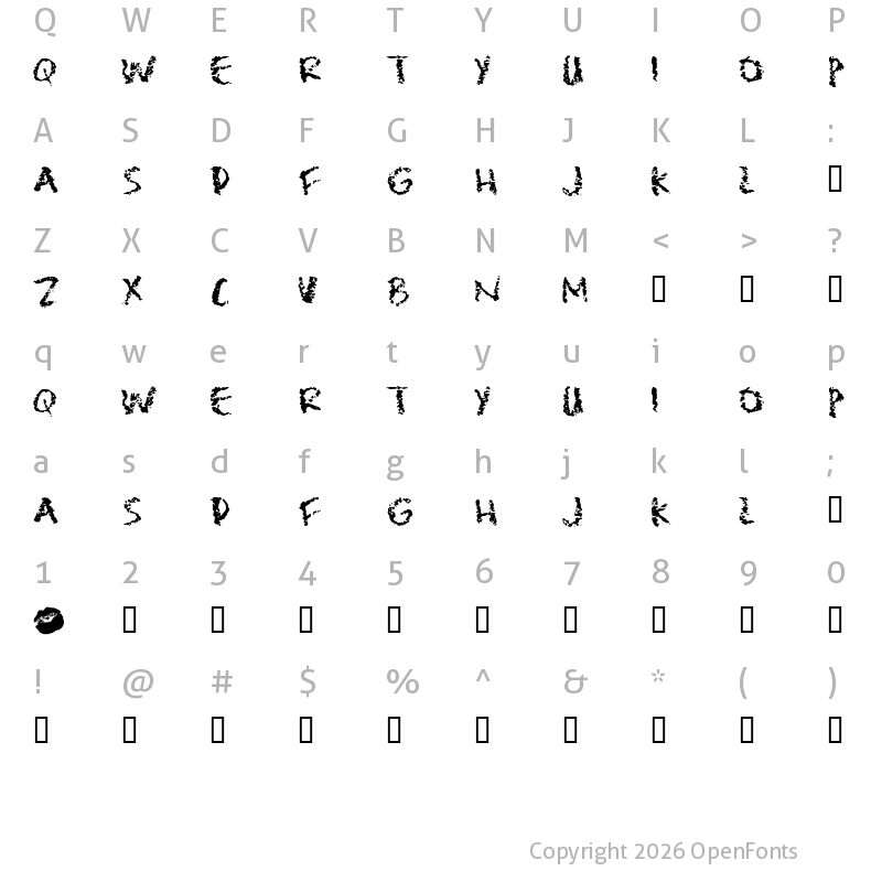 Character Map of Lipstick Traces Regular
