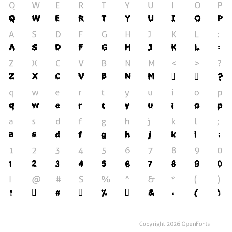 Character Map of Liquidism part 2 Regular