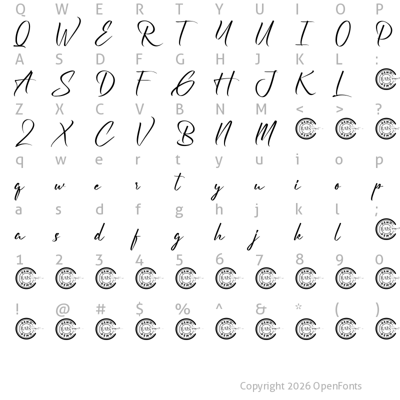 Character Map of Lithonia Demo Regular
