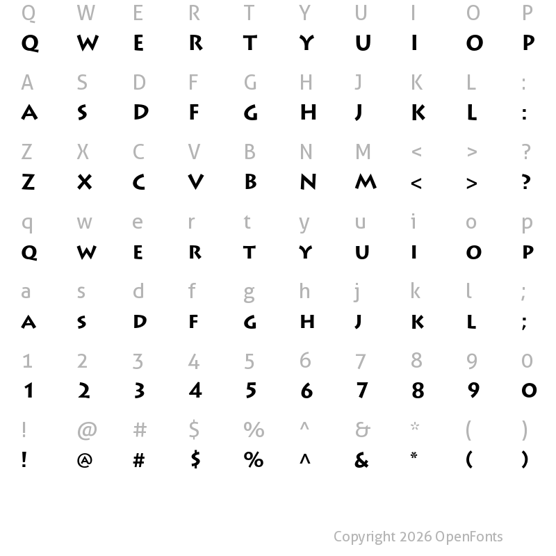 Character Map of Lithos Pro Bold