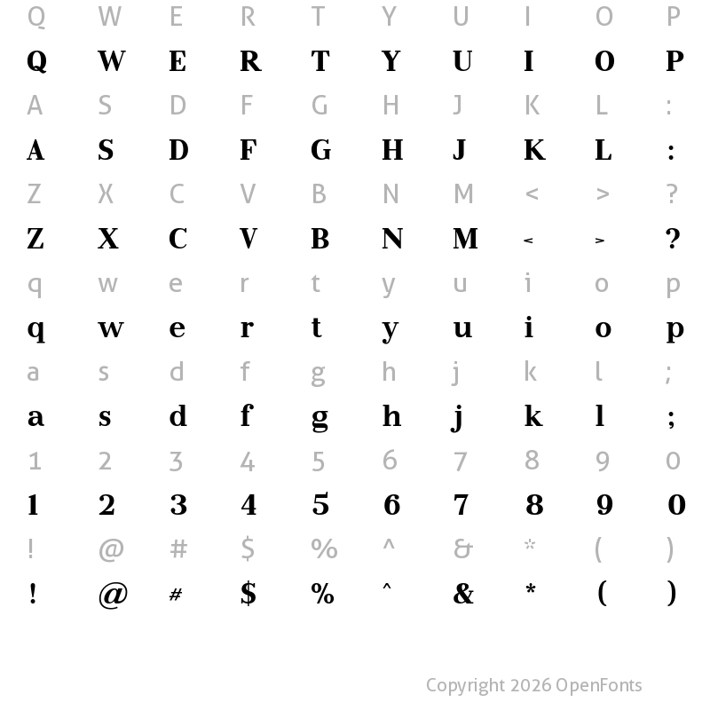Character Map of Litoland Regular