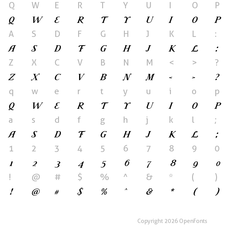Character Map of Litoland Title Italic
