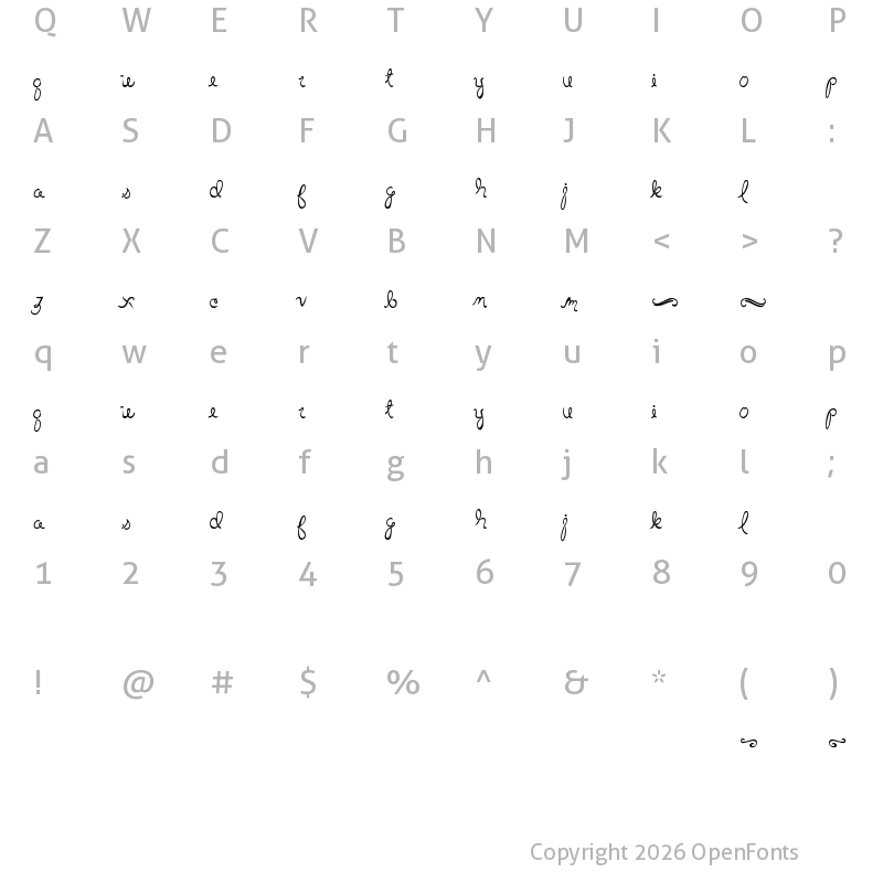Character Map of Little Bliss Bold Bold
