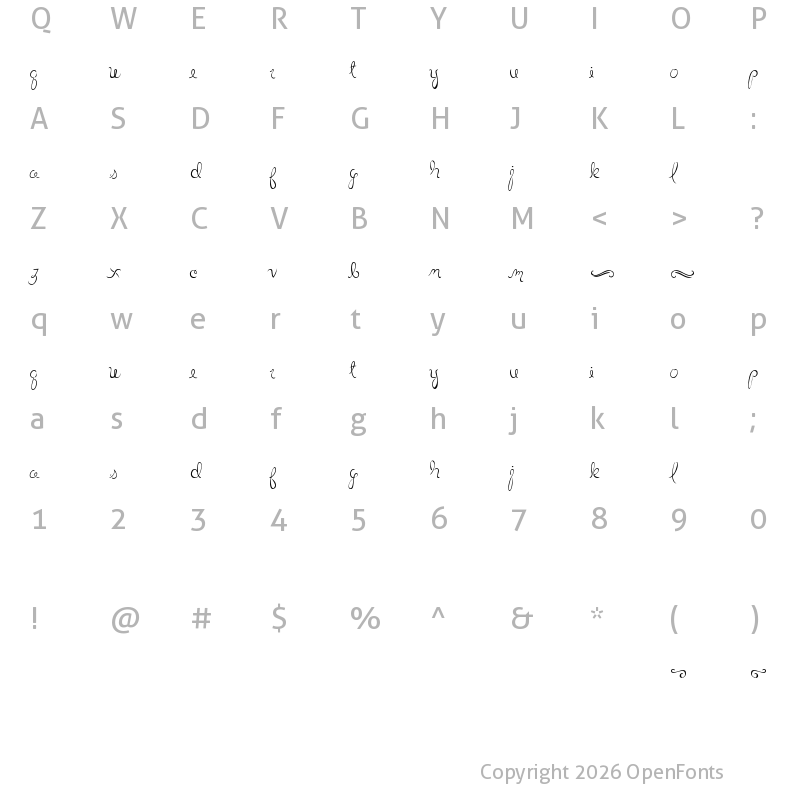 Character Map of Little Bliss Regular