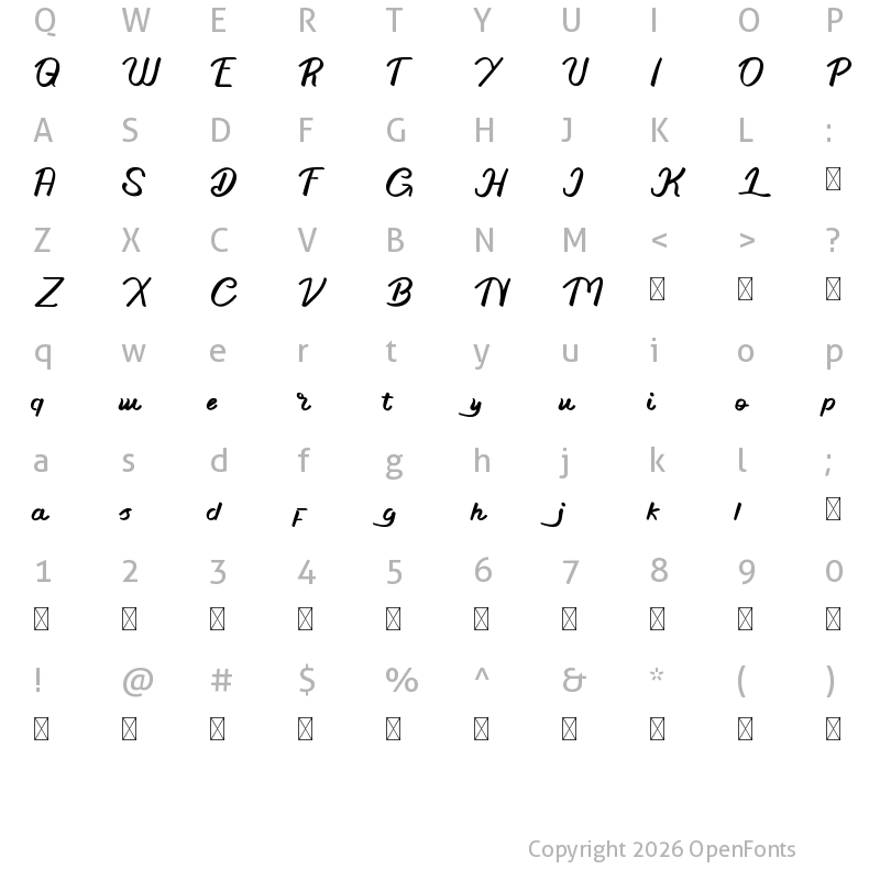 Character Map of Little Change Demo Regular