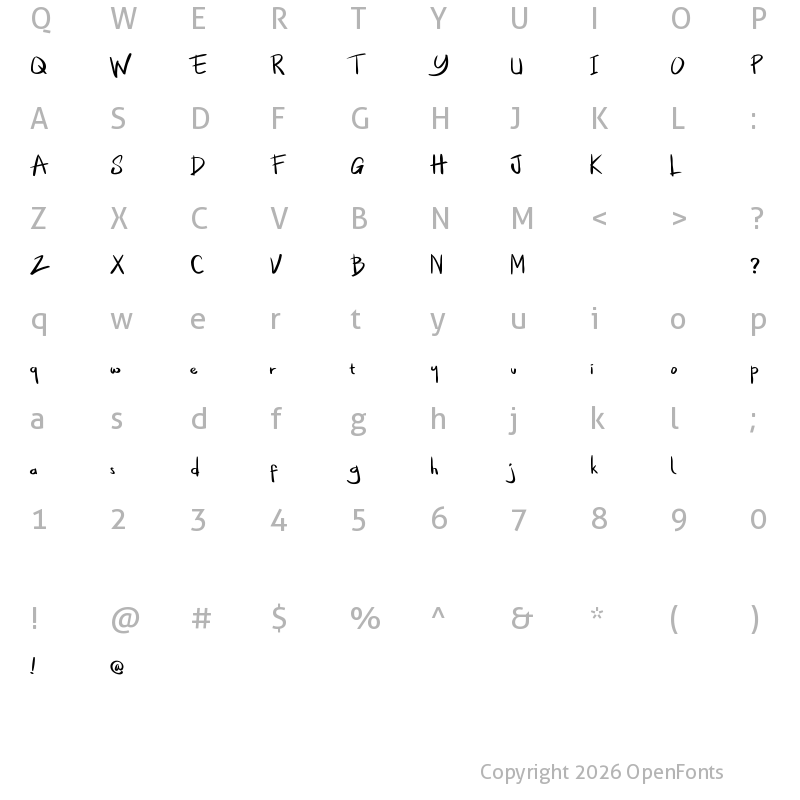 Character Map of Little Jack Regular