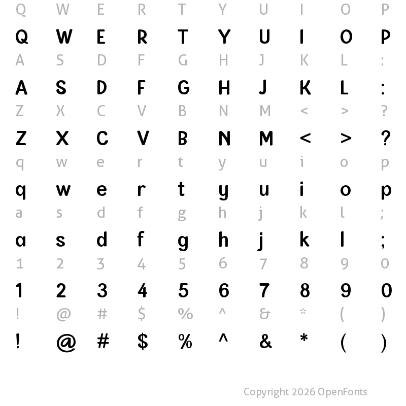 Character Map of Little Pat Regular