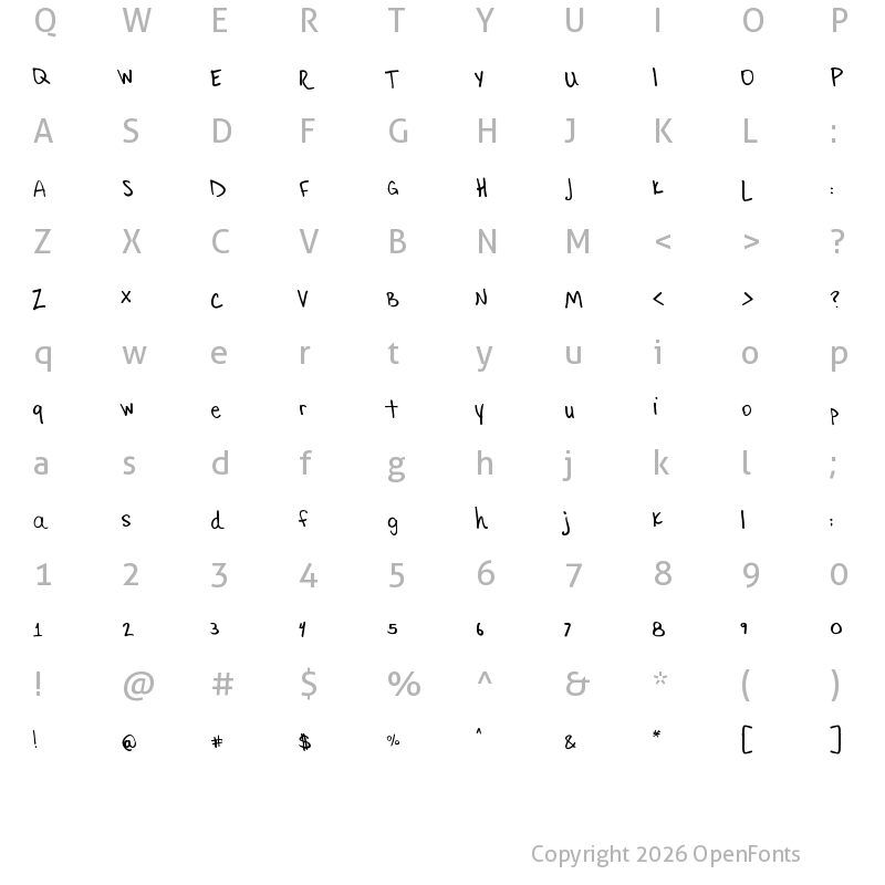 Character Map of Little Ryan Regular
