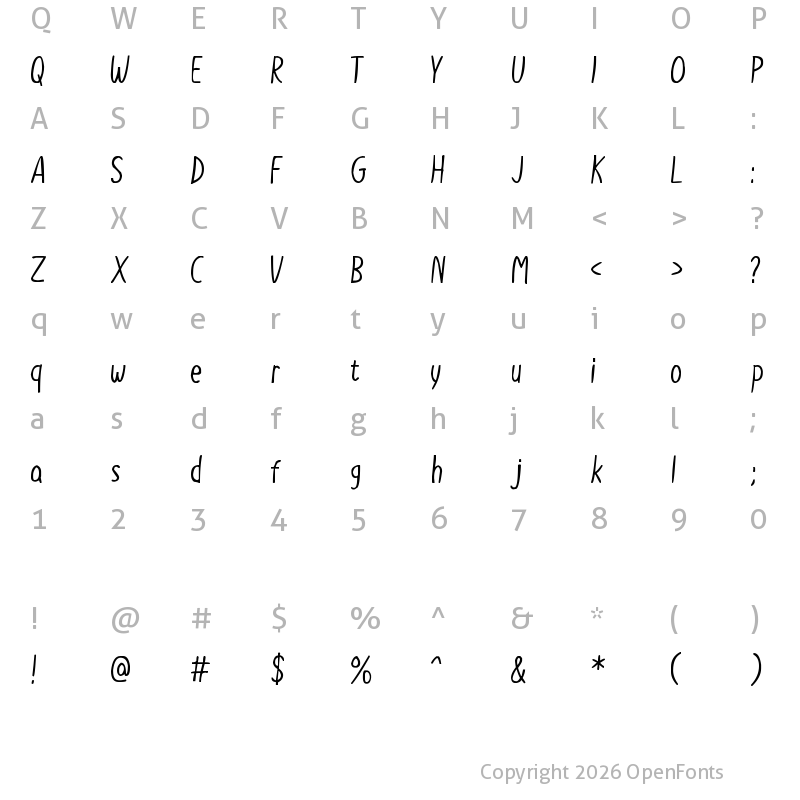 Character Map of Little Spaceship Regular