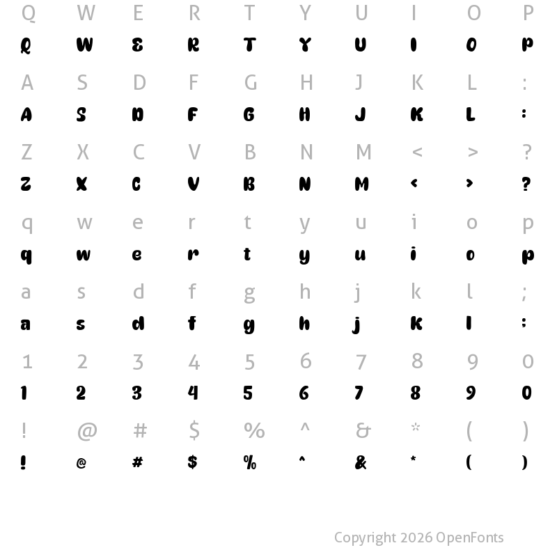 Character Map of LittleMerry Regular