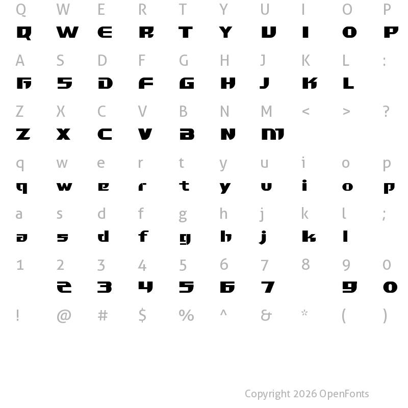 Character Map of Lixdu Pro Regular