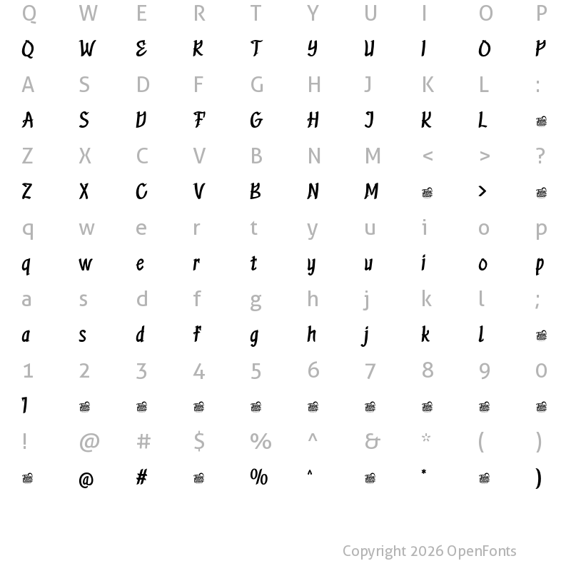 Character Map of Liymadz Trial Regular