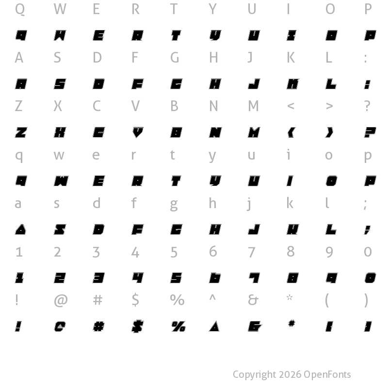 Character Map of Lobo Tommy Pro Italic Italic