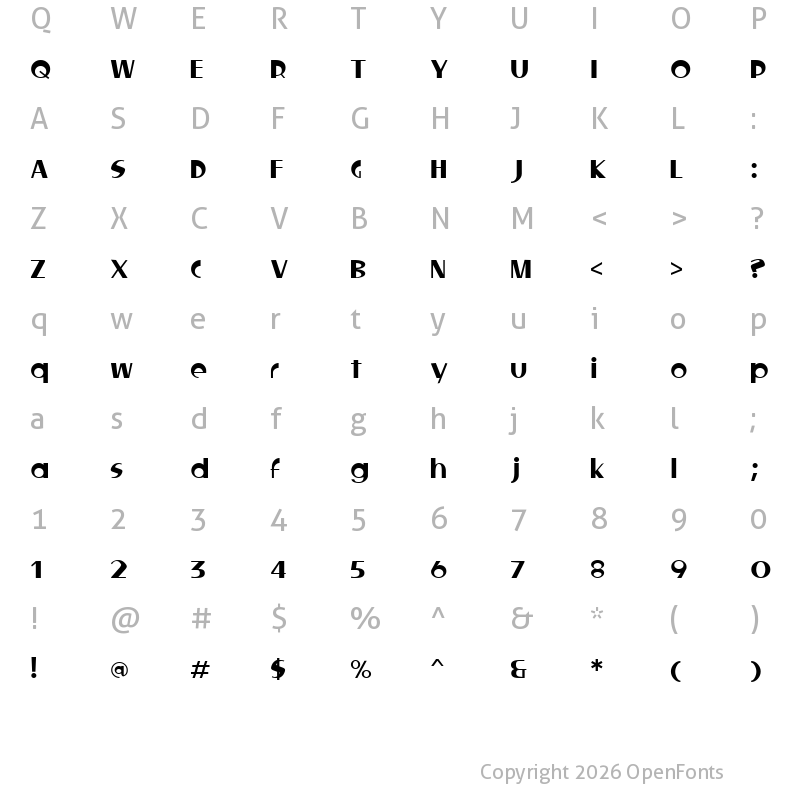 Character Map of Locked Window Regular