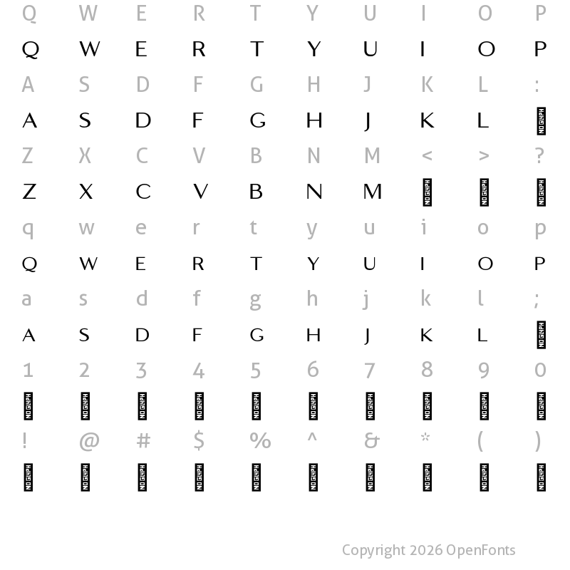 Character Map of Logam Regular