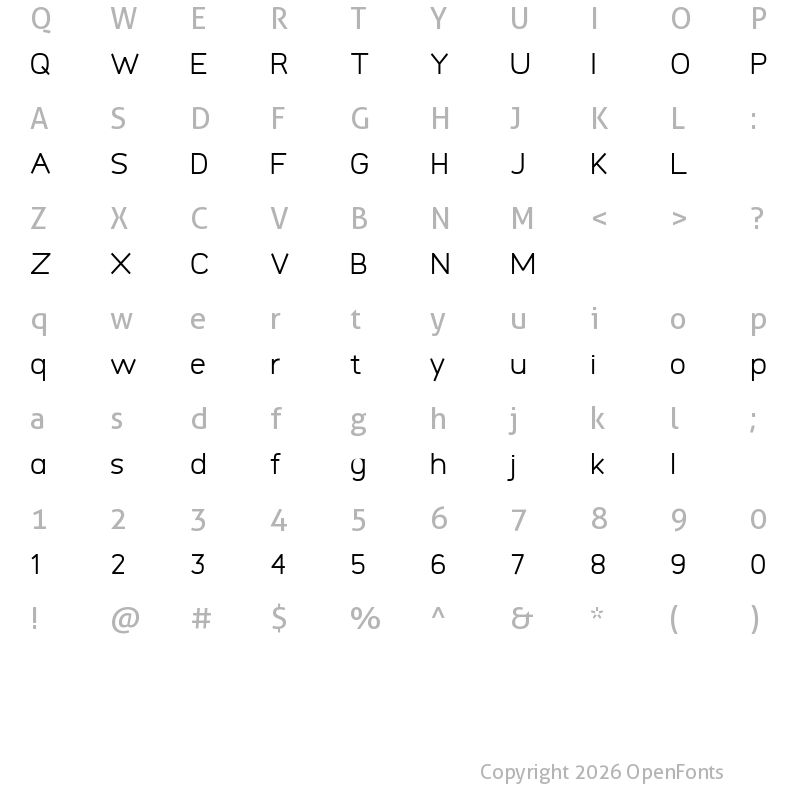 Character Map of Logico-Sans-Personal-Use-Only Regular