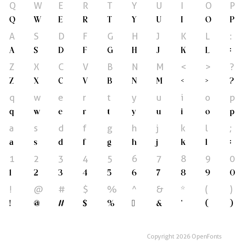 Character Map of Logistra Regular