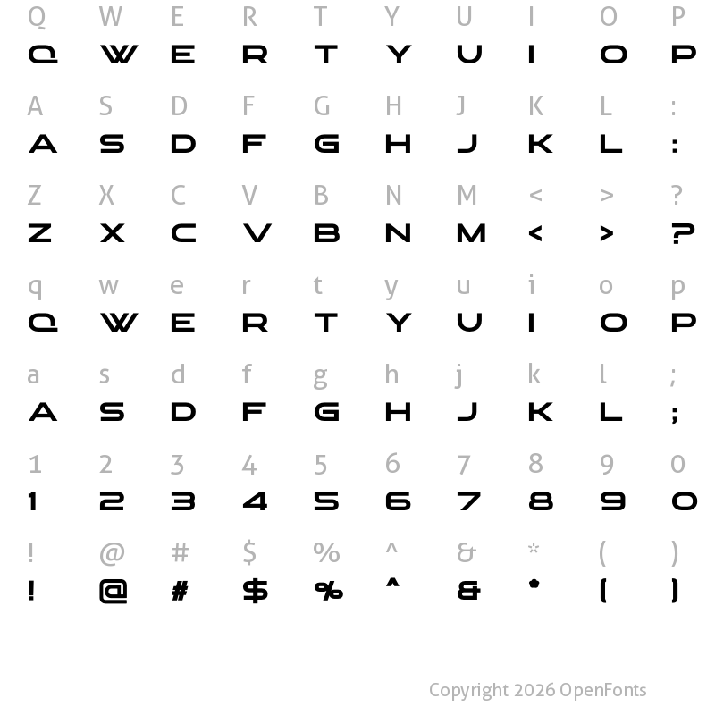 Character Map of LOGOTYPE Extra Bold
