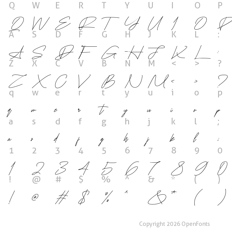 Character Map of Lomenthosy Slant Regular