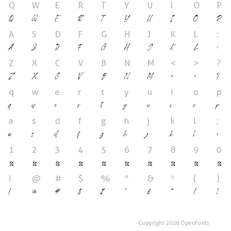 Character Map of Londoner Regular