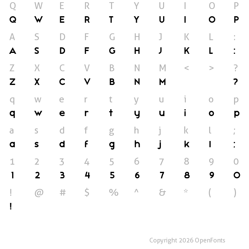 Character Map of Londoners Regular