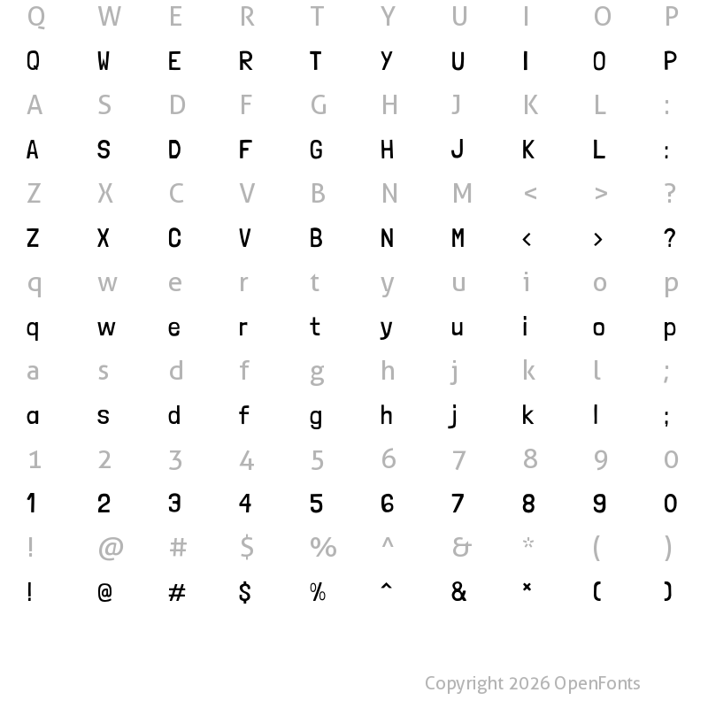 Character Map of Londrina Book Regular