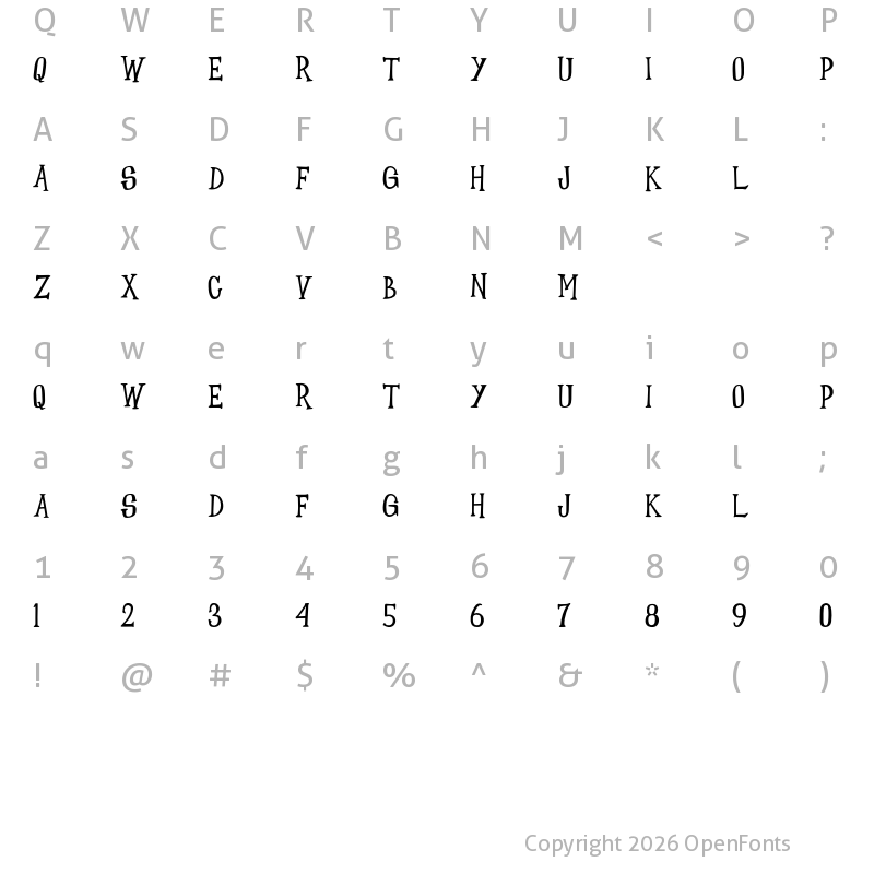 Character Map of LONEWARC Regular