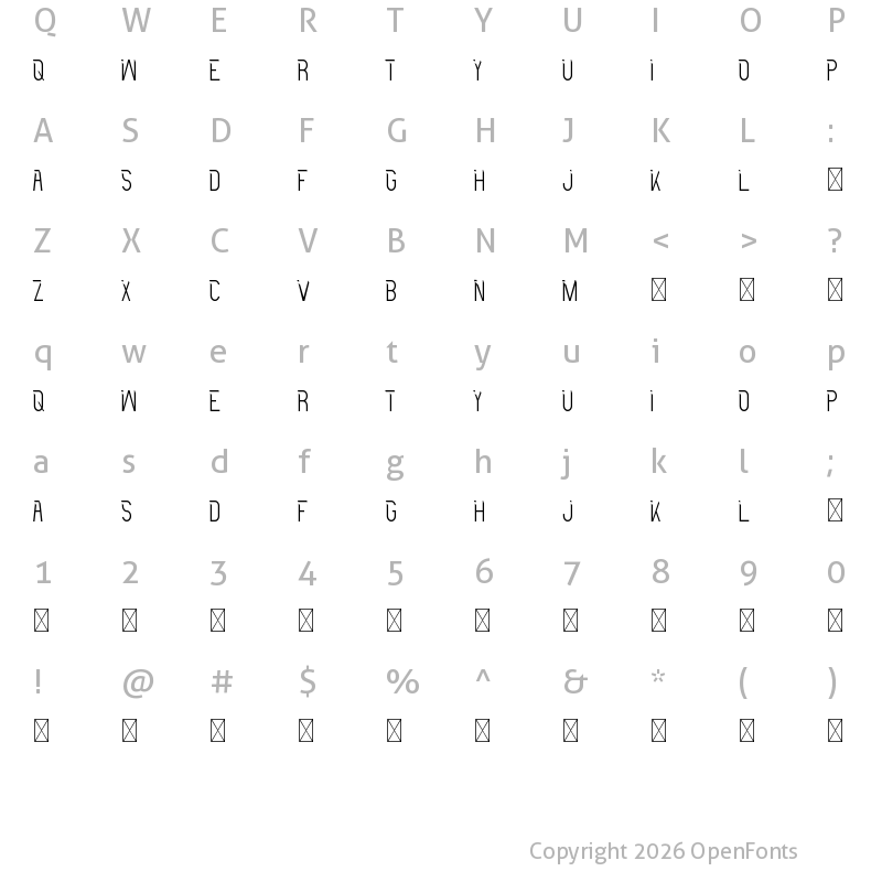 Character Map of Longless Demo Light
