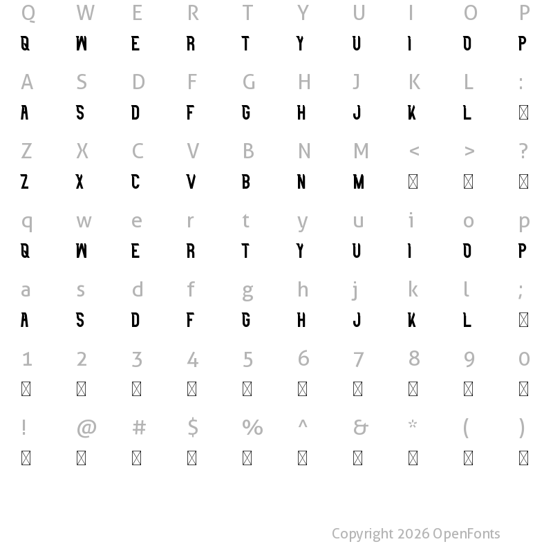 Character Map of Longless Demo Regular