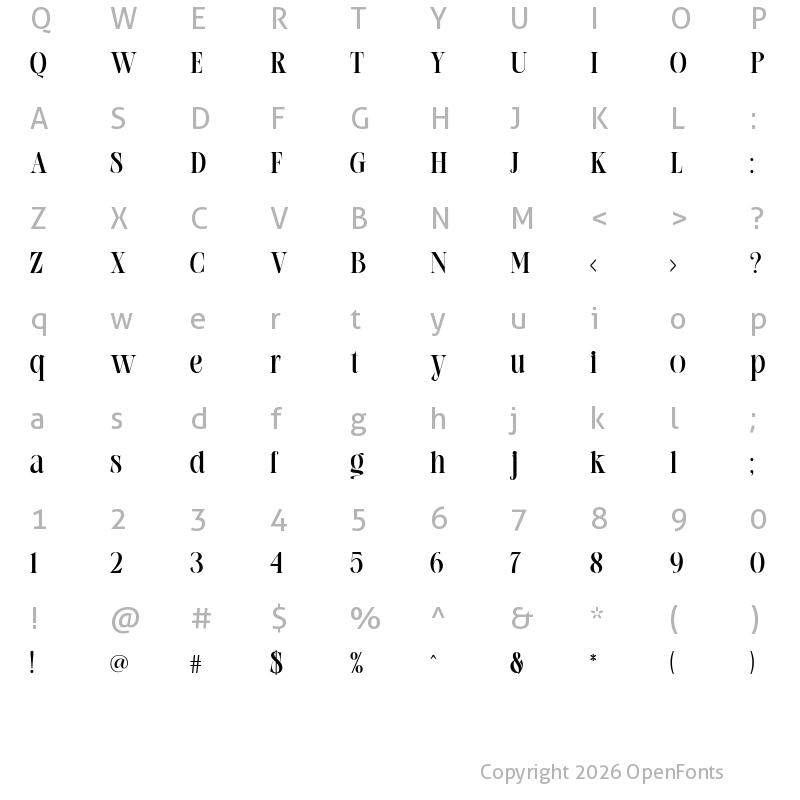Character Map of Longsile Regular
