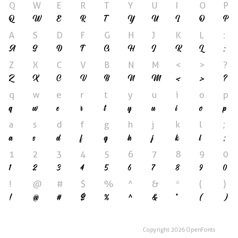 Character Map of Lontare Regular